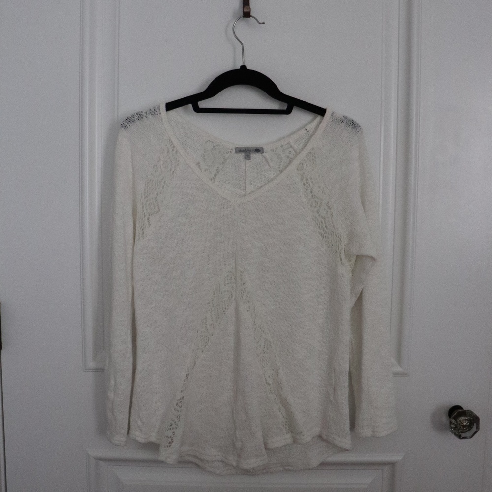 White Lace Longsleeve Sweater